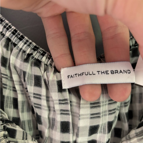 Faithfull The Brand Francis Checked Crepe Mini Dress Size 6 - Picture 4 of 5